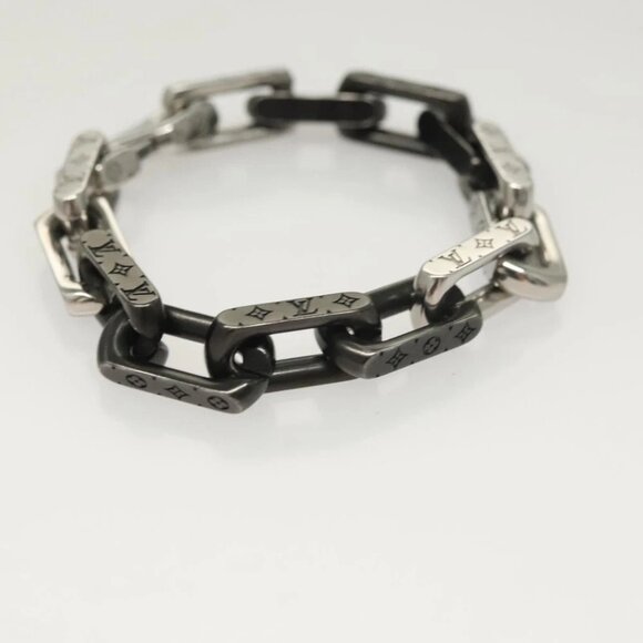 LOUIS VUITTON Bracelet Monogram Chain metal Silver tone - Picture 5 of 9
